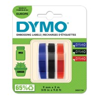 DYMO 3D lentes mehāniskajiem uzlīmju printeriem 9 mm x 3 m / sarkans/zils/melns (S0847750)