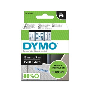 DYMO D1 objektīvs 12 mm x 7 m / zila uz balta (45014 / S0720540) - S0720540
