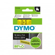 DYMO D1 lente 12 mm x 7 m / melna uz dzeltena (45018 / S0720580)
