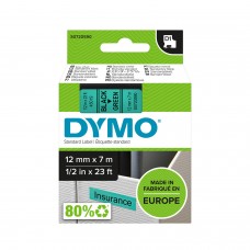 DYMO D1 lente 12 mm x 7 m / melna uz zaļa (45019 / S0720590)