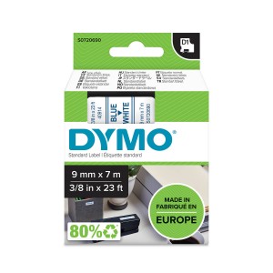 DYMO D1 lente 9 mm x 7 m / zila uz balta (40914 / S0720690) - S0720690