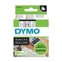 DYMO D1 lente 6 mm x 7 m / melna uz balta (43613 / S0720780)