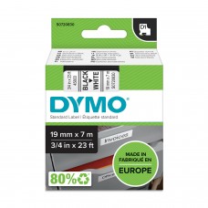 DYMO D1 objektīvs 19 mm x 7 m / melna uz balta (45803 / S0720830)