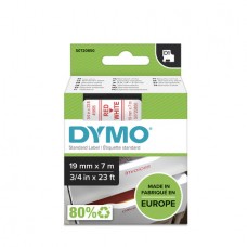DYMO D1 lente 19 mm x 7 m / sarkana uz balta (45805 / S0720850)