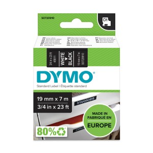 DYMO D1 lente 19 mm x 7 m / balta uz melna (45811 / S0720910) - S0720910