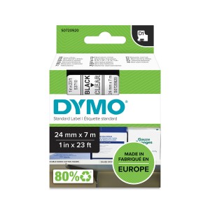 DYMO D1 lente 24 mm x 7 m / melna uz caurspīdīga (53710 / S0720920) - S0720920