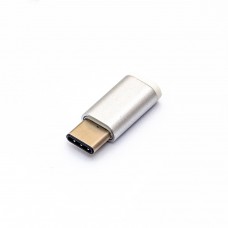 Adapteris no Micro USB 2.0 uz C tipa USB (USB-C) ar baltu metāla korpusu