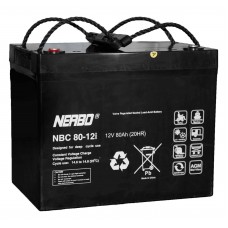 Akumulators NERBO NBC 80-12i 12V 80Ah AGM cikliskai darbībai nav nepieciešama apkope