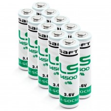 10 x litija akumulators SAFT LS14500, LS 14500 3,6V 2600mAh Li-SOCl2 AA, SL-360, SL-760, TL-4903, XL-060F, ER6V, ER1505S, SB-11AA