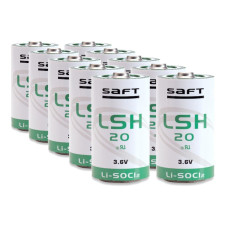 10 x Lithia SAFTLSH20 D 3,6 V Li-SOCl2 lielas strāvas baterijas - ER34615H/TC, ER34615M, SL-780/S