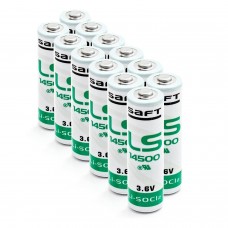 12 x litija akumulators SAFT LS14500, LS 14500 3,6V 2600mAh Li-SOCl2 AA, SL-360, SL-760, TL-4903, XL-060F, ER6V, ER1505S, SB-11AA