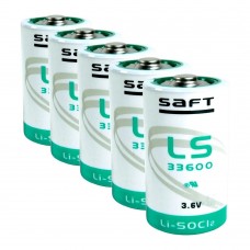 5 x litija akumulators SAFT LS33600 LiSOCl2 3,6V 17000mAh SL-780, SL-2780, TL-5930, ER34615S, XL-205L, SB-D02