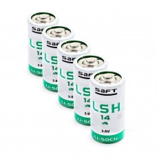 5 x Lithia SAFT LSH14 / STD C 3,6 V LiSOCl2 lieljaudas C izmēra akumulatori TLH-5920, SW-C01/FF, ER26500M, SL-770, SL-2770