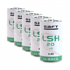 5 x Lithia SAFTLSH20 D 3,6 V Li-SOCl2 lielas strāvas baterijas - ER34615H/TC, ER34615M, SL-780/S