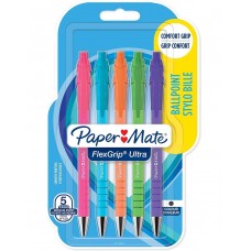 Paper Mate Flexgrip Bright automātiskā lodīšu pildspalva melna 5 gab. - 2171853