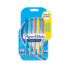 Lodīšu pildspalva Paper Mate Flexgrip Ultra Pastel RT 1,0 mm melna 5 gab - 2152934