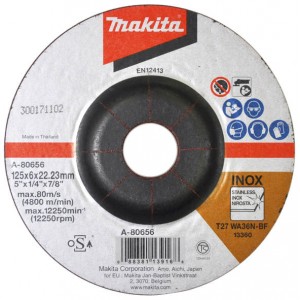 Metāla slīpēšanas disks 125x6mm Inox Makita A-80656