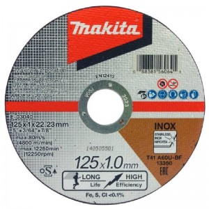 Abrazīvais griešanas disks 125x1x22mm Inox Makita E-03040