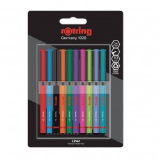 Rotring Linner pildspalvu komplekts ar smalku galu 0,4 mm, 10 krāsas - 2166220