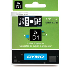 DYMO D1 Lente 12mm x 7m / balts uz melnas (45021 / S0720610)