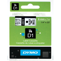 DYMO D1 Lente 6mm x 7m / melns uz baltas (43613 / S0720780)