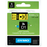 DYMO D1 Lente 6mm x 7m / melns uz dzeltenas (43618 / S0720790)