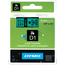DYMO D1 lente 9 mm x 7 m / melna uz zaļa (40919 / S0720740)