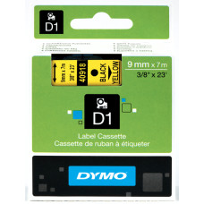 DYMO D1 Lente 9mm x 7m / melns uz dzeltenas (40918 / S0720730)