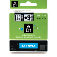 DYMO D1 Lente 9mm x 7m / melns uz caurspīdīgas (40910 / S0720670)