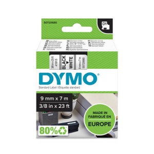 DYMO D1 lente 9mm x 7m / melns uz balta (40913 / S0720680)