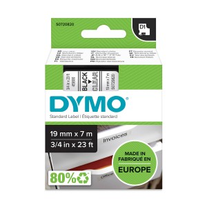 DYMO D1 lente 19 mm x 7 m / melna uz caurspīdīga (45800 / S0720820) - S0720820