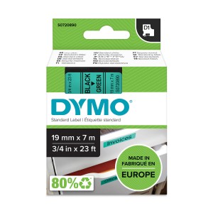 DYMO D1 lente 19 mm x 7 m / melna uz zaļa (45809 / S0720890) - S0720890