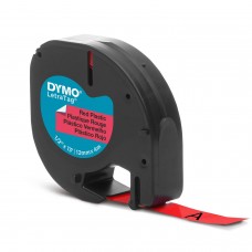 DYMO LetraTag plastmasas lente 12 mm x 4 m / melna uz sarkana (S0721580)