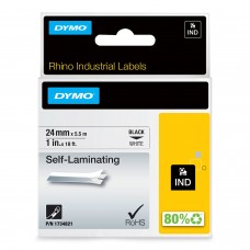 DYMO Rhino pašlaminējoša lente 24 mm x 5,5 m / melna uz balta (1734821)