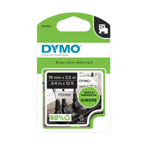 DYMO D1 izturīga neilona lente 19 mm x 3,5 m / melns uz balta (S0718050) - 1978364