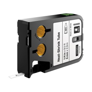 Dymo XTL termo caurule 6 mm x 2,7 m / melna uz balta (1868809)