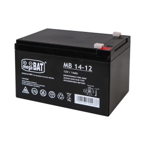 AGM MegaBat 14-12 akumulators, 12 V, 14 Ah, paredzēts signalizācijai, UPS, kases aparātiem un videonovērošanai