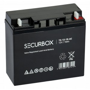 AGM Securbox 18-12 akumulators, 12 V, 18 Ah, paredzēts UPS, apgaismojumam, rotaļlietām, laivām un telekomunikācijām