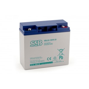 AGM SSB SBL22-12HR V0 12 V 22 Ah M5 jaudīgā akumulatora UPS, avārijas barošanas sistēmām, signalizācijas sistēmām un medicīniskajām ierīcēm