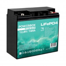 LifePO4 Powerbox 18-12.8 akumulators (12,8 V, 18 Ah) UPS, kempinga autobusiem, jahtām, laivām, motorolleriem un kvadracikliem