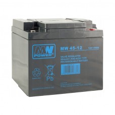 MW Power MW 45-12 12 V 45 Ah AGM bezapkopes akumulators MW Power MW 45-12 12 V 45 Ah AGM bezapkopes akumulators