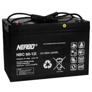 NERBO NBC 60-12i 12V 60Ah - AGM neuzturīgs akumulators cikliskai darbībai