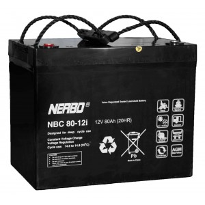 NERBO NBC 80-12i 12V 80Ah AGM neuzturīgs akumulators cikliskai darbībai