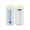 EverActive 16340 CR123 17345 3V 700mAh Li-Ion mikro USB akumulators ar aizsardzību lukturīšiem