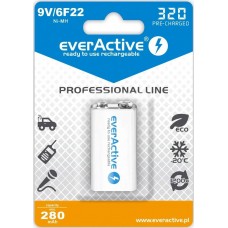 Baterija everActive 6F22, HR6FA, HR9F, 6AM6, K9V, PP3 9V 320mAh NiMH