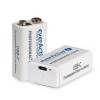 EverActive 6F22/9V Li-ion akumulators 9V 550 mAh ar USB TYPE C savienojumu