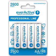 Uzlādējamas Akumulatorss AA / R06 everActive NiMH 1,2V 2600 mAh ready to use 4B
