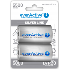 Uzlādējamas Akumulatorss everActive R20 / D NiMH 1,2V 5500 mAh gatavs lietošanai 2B