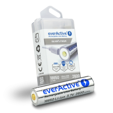 EverActive 18650 3,7 V 2600 mAh Li-Ion mikro USB akumulators ar aizsardzības kārbu lukturīšiem