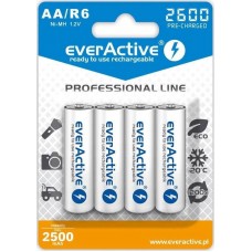 Uzlādējamas Baterijas AA / R06 everActive NiMH 1,2V 2600 mAh ready to use 4B